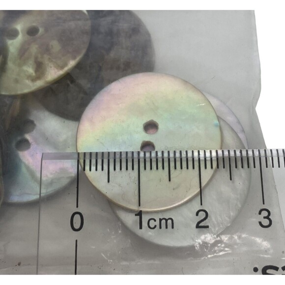 Lot of 10 Round Abalone Shell Sewing Two Hole Buttons Iridescent Arts & Crafts - Picture 4 of 4